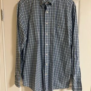 Vineyard Vines Blue and White Green Slim Fit Tucker Shirt size Xl